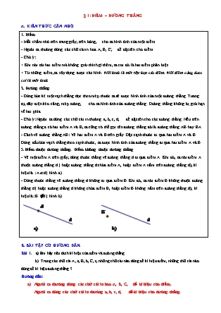 Phương pháp giải môn Toán Lớp 6 Sách Chân trời sáng tạo - Chương 8: Hình học phẳng - Bài 1: Điểm-đường thẳng