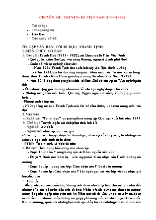 Ôn tập môn Ngữ văn Lớp 8 - Chuyên đề: Truyện-Kí Việt Nam (1930-1945)