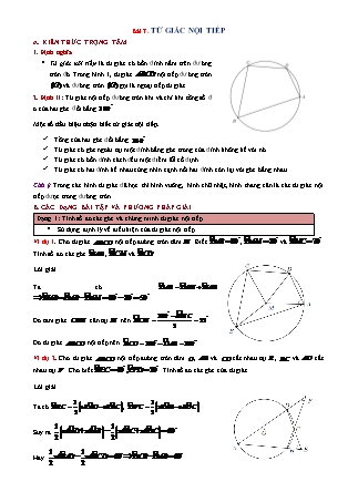 Phương pháp giải môn Hình học Lớp 9 - Chương 3: Góc với đường tròn - Bài 7: Tứ giác nội tiếp (Có đáp án)