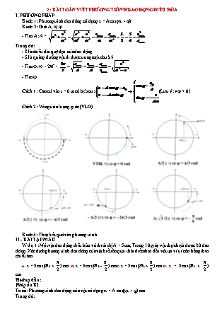 Phương pháp giải môn Vật lí Lớp 12 - Bài: Bài toán viết phương trình dao động điều hòa (Có đáp án)