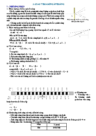 Phương pháp giải môn Vật lí Lớp 12 - Bài: Giao thoa sóng ánh sáng (Có đáp án)