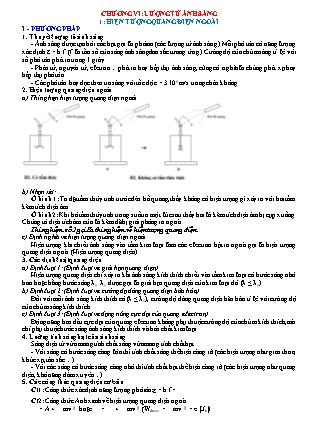 Phương pháp giải môn Vật lí Lớp 12 - Bài: Hiện tượng quang điện ngoài (Có đáp án)