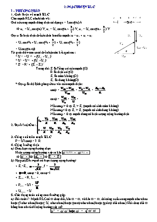Phương pháp giải môn Vật lí Lớp 12 - Bài: Mạch điện RLC (Có đáp án)