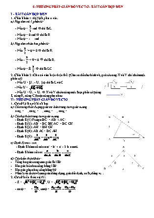 Phương pháp giải môn Vật lí Lớp 12 - Bài: Phương pháp giản đồ vec tơ-Bài toán hộp đen (Có đáp án)