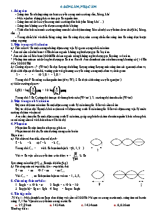 Phương pháp giải môn Vật lí Lớp 12 - Bài: Sóng âm, nhạc âm (Có đáp án)