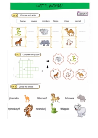 Bài tập cuối tuần môn Tiếng Anh Lớp 4 (i-Learn Smart Start) - Unit 1: Animals