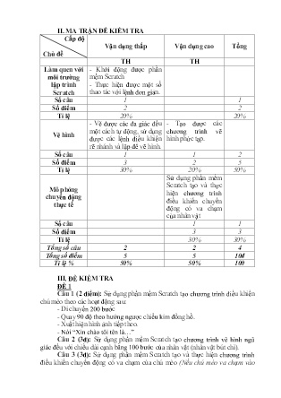 2 Đề kiểm tra Tin học 8 (Có đáp án + Ma trận)