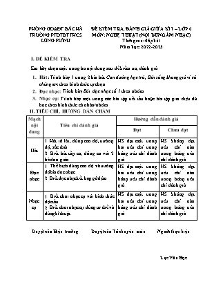 Đề kiểm tra Âm nhạc 6 giữa kì I - Năm học 2022-2023 - Trường PTDTBT THCS Lùng Phình (Có đáp án + Ma trận)