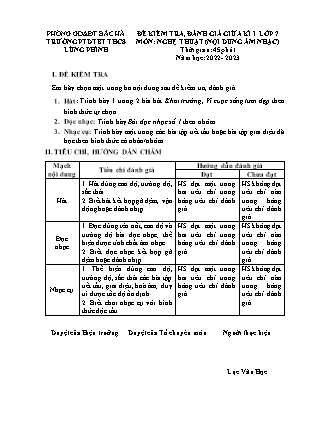 Đề kiểm tra Âm nhạc 7 giữa kì I - Năm học 2022-2023 - Trường PTDTBT THCS Lùng Phình (Có đáp án + Ma trận)