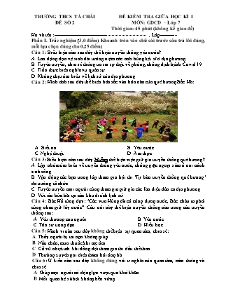 Đề kiểm tra GDCD 7 giữa học kì I - Đề số 2 - Trường THCS Tà Chải (Có đáp án + Ma trận)