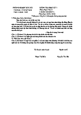 Đề kiểm tra Ngữ văn + Lịch sử + Công nghệ Lớp 9 (HSKT) - Học kì I - Năm học 2022-2023 - Trường PTDTBT THCS Thải Giàng Phố (Có đáp án)