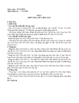 Giáo án GDCD 6 - Tiết 9: Kiểm tra giữa học kì I - Năm học 2022-2023 - Bùi Văn Muôn
