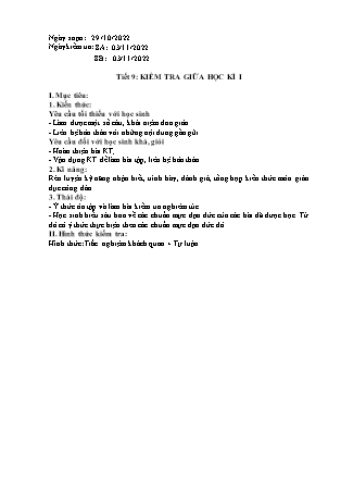 Giáo án GDCD 8 - Tiết 9: Kiểm tra giữa học kì I - Năm học 2022-2023 - Trường Phổ thông Dân tộc Bán trú TH&THCS Bản Liền