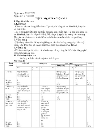 Giáo án GDCD 9 - Tiết 9: Kiểm tra giữa học kì I - Năm học 2022-2023 - Bùi Văn Muôn