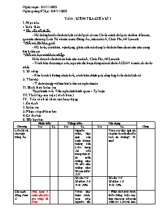 Giáo án Lịch sử Lớp 9 - Tiết 9: Kiểm tra giữa kì I - Năm học 2022-2023 - Trường PTDTBT THCS Thải Giàng Phố