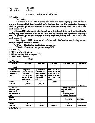 Giáo án Ngữ văn Lớp 9 - Tiết 46+47: Kiểm tra giữa học kì I - Năm học 2022-2023 - Trường Phổ thông Dân tộc Bán trú THCS Thải Giàng Phố